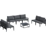 vidaXL Vrtna sedežna garnitura 8 pcs Antracitna Jeklo | Shoptok.si