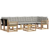vidaXL Zunanja garnitura za sedenje 8 pcs Bela in svetlo siva, (5000281912) | Shoptok.si