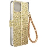 AVIZAR Ovitek z blešcicami za iPhone 15, vgrajena denarnica, Disco Glam Edition - zlata, (20938281) Cene