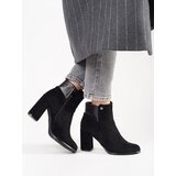 GOODIN Suede ankle boots on a heel black | shoptok.hr