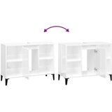 vidaXL Omarica za umivalnik visok sijaj bela 80x33x60cm inženirski les | Shoptok.si