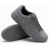 Ombre Casual solid men's eco nubuck shoes - grey Cene
