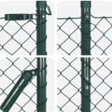 vidaXL Ograja iz verige z 7 zabojniki 1.4x10 m Galvanizirano jeklo | Shoptok.si