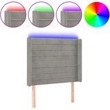 Maison Chic led posteljno vzglavje - vzglavna omarica - nočna omarica svetlo sivo 103x16x118/128 cm žamet, (21712856) Cene