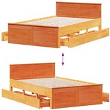  Okvir kreveta bez madraca s uzglavljem 135x190 cm od borovine | shoptok.hr