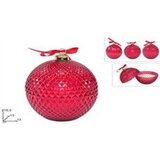 Dueesse Novogodišnja staklena kugla 13cm/ crvena/ sa mirisnom svećom | ePonuda.com