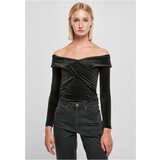 UC Ladies Ladies Velvet Rib Crossed Off Shoulder Longsleeve black Cijene