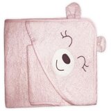 Bebekevi Peškir sa kapuljačom i rukavicom - nasmejani meda roze/beli ( BD1397RB ) Cene