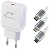 Komplet polnilec 3.0 quick charge, TYPE C, bel, (20742711)