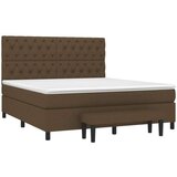  Krevet s oprugama i madracem tamnosmeđi 160x200 cm tkanina | shoptok.hr