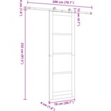 vidaXL Klizna vrata s setom hardvera 'ORKDAL'od punog drva i stakla | shoptok.hr