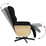  Naslonjač od tkanine s osloncem za noge crni | shoptok.hr