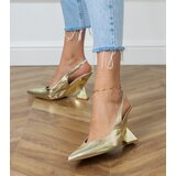 D/CEO Golden sandals on a geometric wedge Kokkes | ePonuda.com