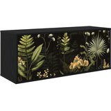 vidaXL TV ormar za montažu na zid RHENEN 102 x 33 x 40 cm Crni hrast - Crni hrast Tropski uzorak džungle | shoptok.hr