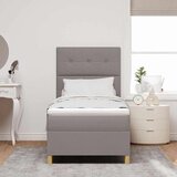  LED Box Spring Postelja z vzmetnico Taupe 80 x 200 cm blago, (5000141997) | Shoptok.si