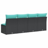  Vrtna sofa s jastucima za 4 osobe, crna, poliratan | shoptok.hr
