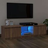 TV ormarić s LED svjetlima boja smeđeg hrasta 140x40x35 5 cm Cijene