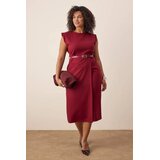 Trendyol ženska haljina Tbbaw26Ah00085, bordo Cene