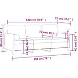  Trosjed s ukrasnim jastucima ružičasti 180 cm baršunasti | shoptok.hr