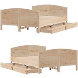 vidaXL Okvir kreveta bez madraca 135 x 190 cm od masivne borovine | shoptok.hr