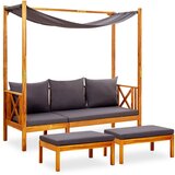 The Living Store Vrtna klop s streho in stolčki za noge trden akacijev les - Klop, (21476855) | Shoptok.si