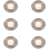 QAZQA Komplet 6 Sodoben vgradni točkovni aluminij IP44 - Xena Round cene