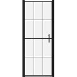  Vrata za tuš od kaljenog stakla 91 x 195 cm crna | shoptok.hr