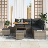  Vrtna sedežna garnitura z blazino 8 pcs Siva Poly ratan, (5000144032) | Shoptok.si