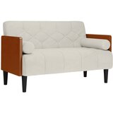  Dvosjed s jastucima za podupiranje, krem, 110 cm, baršun | shoptok.hr