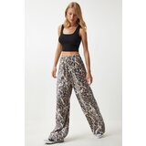  Women's Black Beige Leopard Patterned Palazzo Trousers | Eponuda.ba