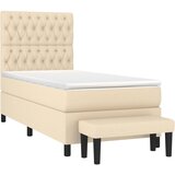  s oprugama i madracem krem 100 x 200 cm od tkanine | shoptok.hr