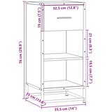  Komoda boja hrasta 35,5x35x76 cm konstruirano drvo i metal | shoptok.hr