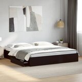 Maison Chic Posteljni okvir - Dvoposteljna postelja - Zakonska postelja s predali črn 180x200 cm inženirski les, (21694348) | Shoptok.si
