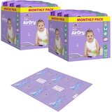 Violeta Pelene Air Dry, Maxi 5, Monthly, 11-18 kg, 2x156 komada+ Podloga za igru, Ljubičasta Cene