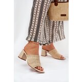 Boto Women's Heeled Sandals With Weaving Beige Ciariloria | Shoptok.si