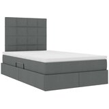 vidaXL Krevet S LED lampica s pohranom Tamno siva 120 x 200 cm tkanina | shoptok.hr