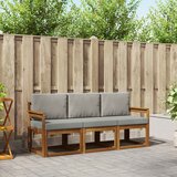 Set vanjskih sofa s jastukom 3 pcs Prirodna i svijetlo siva | shoptok.hr