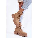 EVENTO Leather Warm Lace-up Boots Beige Merisha | ePonuda.com