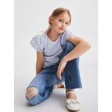 Reserved - Pamučna majica kratkih rukava s volanima - bljedoplavo | shoptok.hr