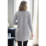 Dewberry 99224 Kangaroo Pocket Knitwear Cardigan-LIGHT GREY | shoptok.hr