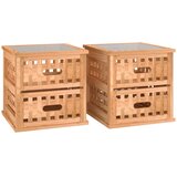  Noćni ormarići 2 kom 34 x 34 x 34 cm od masivnog drva oraha | shoptok.hr