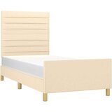  Posteljni okvir z vzglavjem krem 80x200 cm blago, (20905067) | Shoptok.si