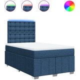 vidaXL Krevet s oprugama i madracem plavi 120 x 190 cm od tkanine | shoptok.hr