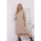 Kesi Beige insulated dress with a hood Cene