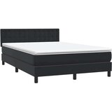 vidaXL Box spring postelja z vzmetnico črna 160x210 cm žamet | Shoptok.si