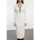 Trendyol Stone Color Block Midi Knitwear Premium Yarn/Special Yarn Dress | Eponuda.ba