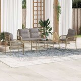 vidaXL 4-dijelni set vrtnih sofa s jastucima bež od poliratana | shoptok.hr