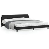 vidaXL Okvir za krevet s uzglavljem crni 200 x 200 cm od tkanine | shoptok.hr