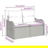  Dvosed kauč za vrt s jastučićima Bež Poli Ratan | shoptok.hr