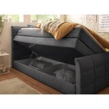 MID.YOU POSTELJA BOXSPRING 100 cm x 200 cm , tekstil, leseni material temno siva | Shoptok.si
